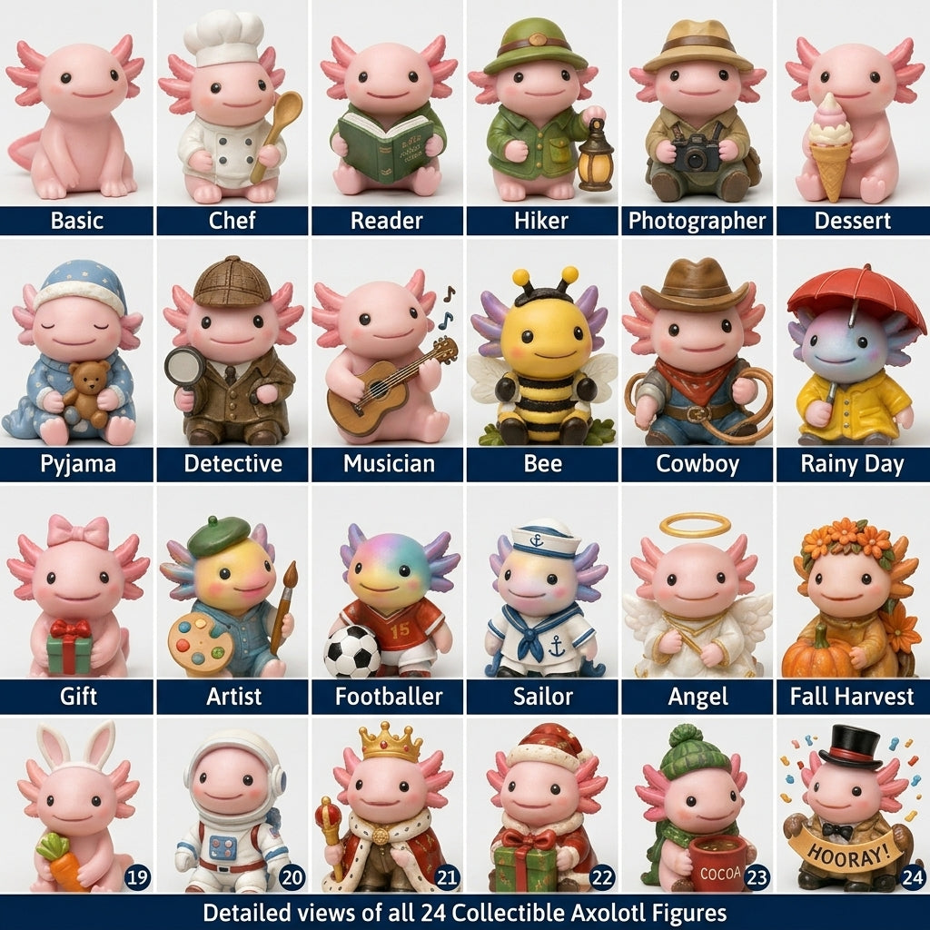 24 Days of Axolotl Magic Advent Calendar – 24 Collectible Christmas Axolotl Surprises