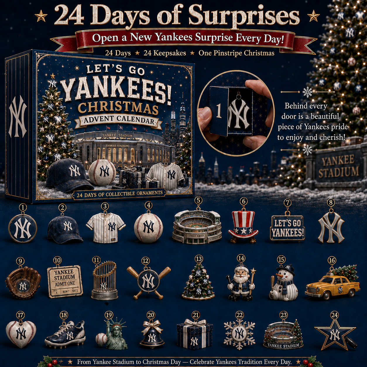 🎄 Let’s Go Yankees! Baseball Christmas Advent Calendar