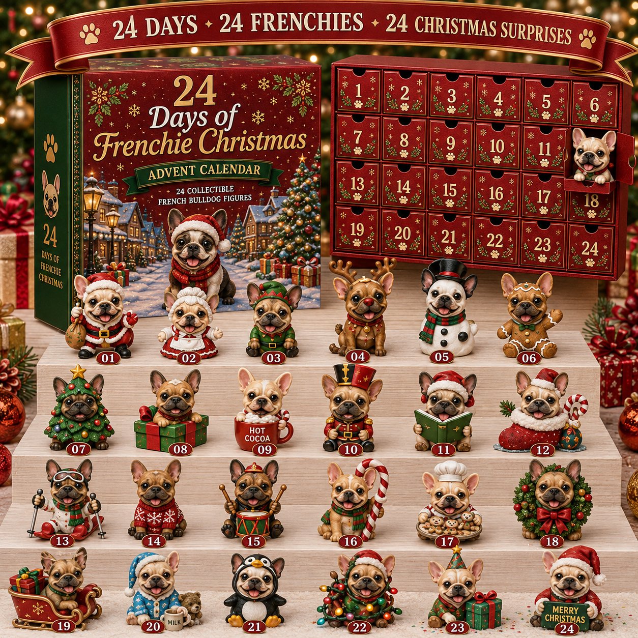 ⏰Christmas Early Bird 50% OFF-🎄🐶 2026 French Bulldog Advent Calendar – 24 Days of Frenchie Mischief