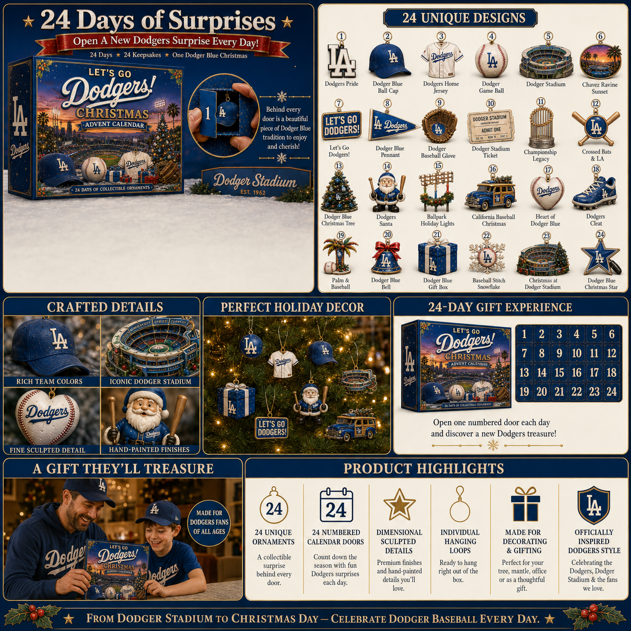🎄 Let’s Go Dodgers! Baseball Christmas Advent Calendar