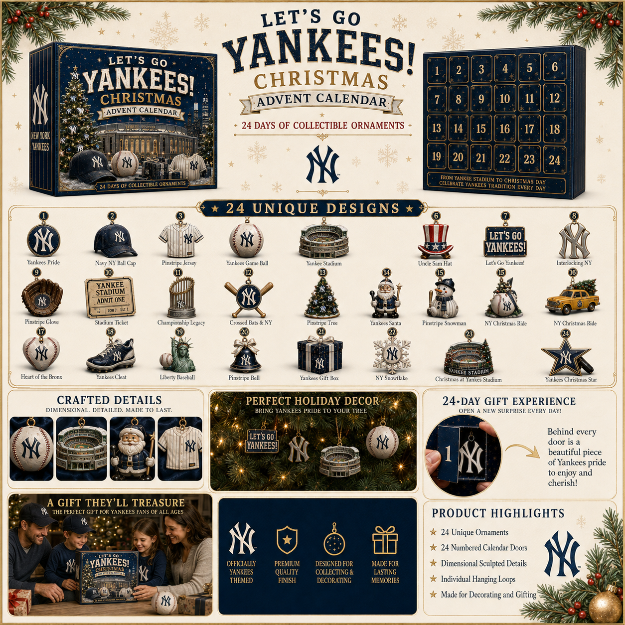 🎄 Let’s Go Yankees! Baseball Christmas Advent Calendar
