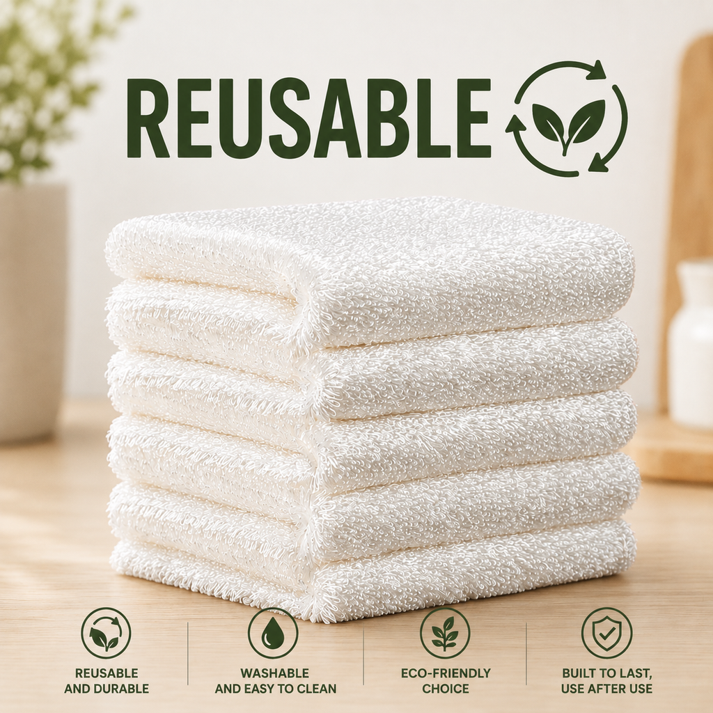 Highly Absorbent Bamboo Fiber Kitchen Cloths for Everyday Cleaning-10.6 × 11.8 in (27 × 30 cm)