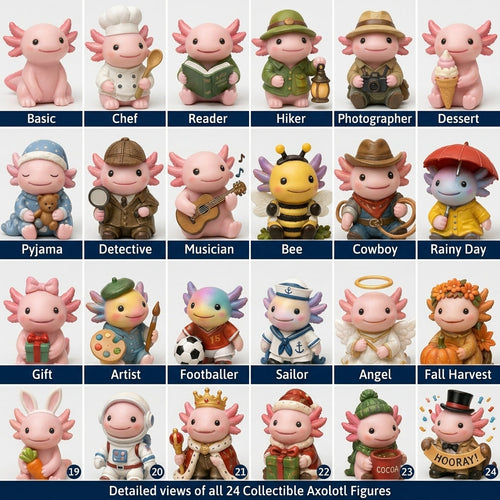 24 Days of Axolotl  Magic Advent Calendar – 24 Collectible Christmas Axolotl  Surprises