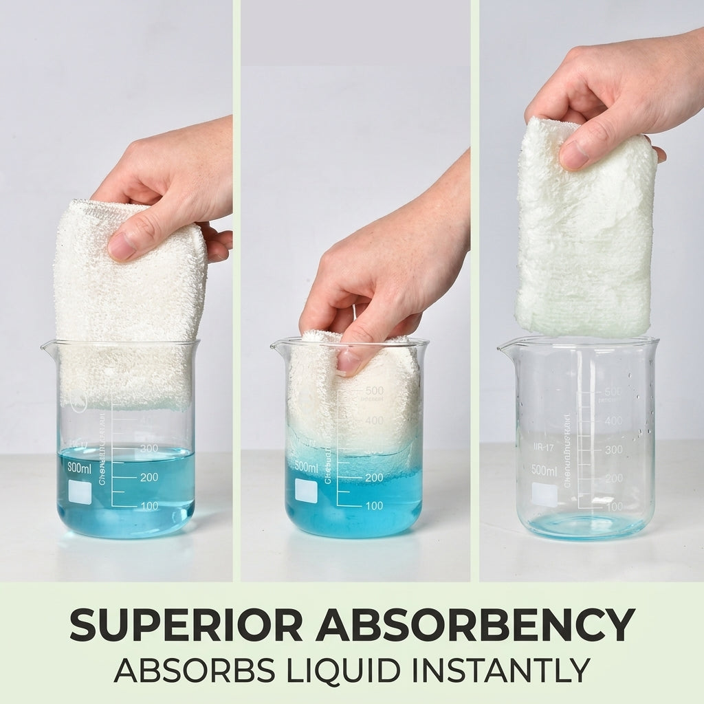 Highly Absorbent Bamboo Fiber Kitchen Cloths for Everyday Cleaning-10.6 × 11.8 in (27 × 30 cm)