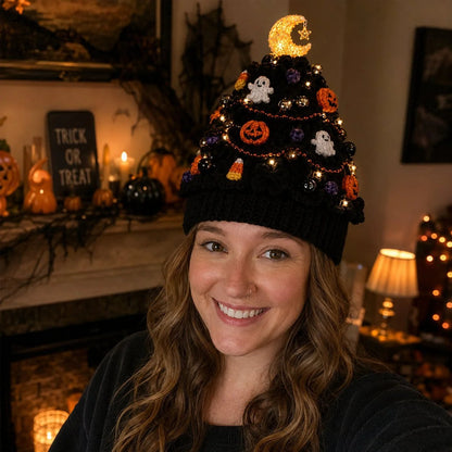 ⏳ Last Day 49% OFF – 🎄Beginner-Friendly Light-Up Christmas Tree Crochet Hat DIY Kit | Complete Kit with Coordinated Yarn, LED Lights & Step-by-Step Guide Included 💕