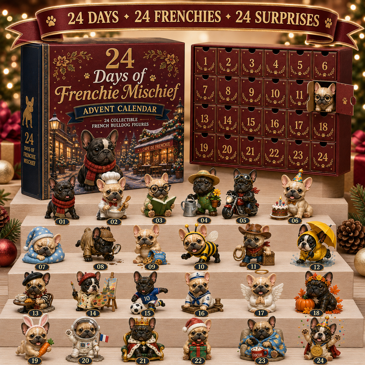 ⏰Christmas Early Bird 50% OFF-🎄🐶 2026 French Bulldog Advent Calendar – 24 Days of Frenchie Mischief