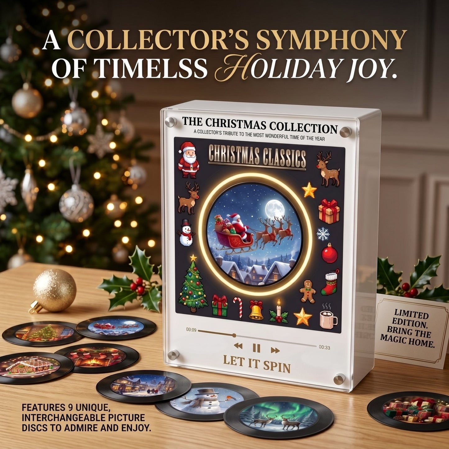 Magnetic Vinyl Music Frame for Christmas Home Decor